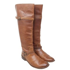 Frye Tan Leather Heeled Boots